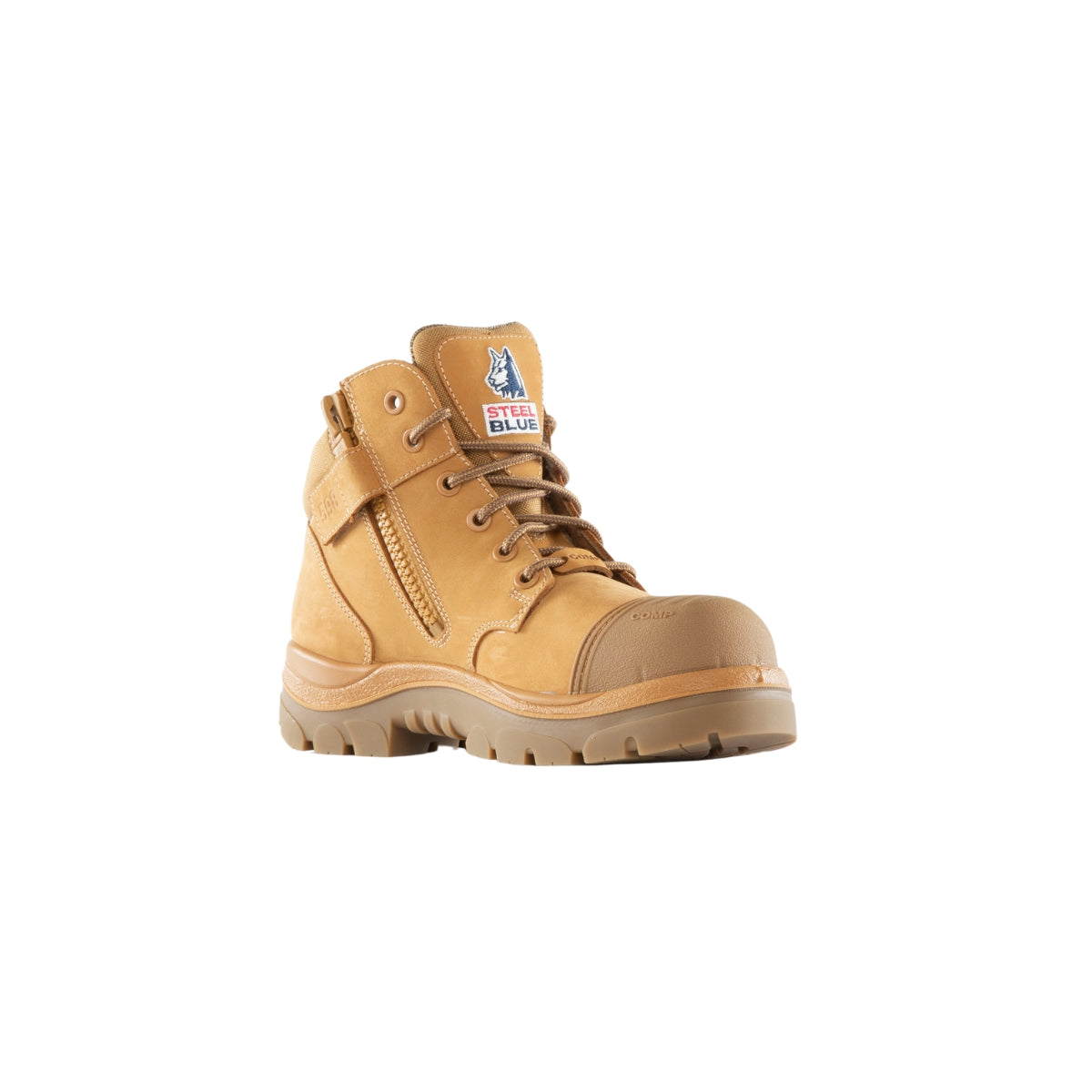 Steel Blue Parkes Zip Side Boot with Scuff Cap and Composite Toe