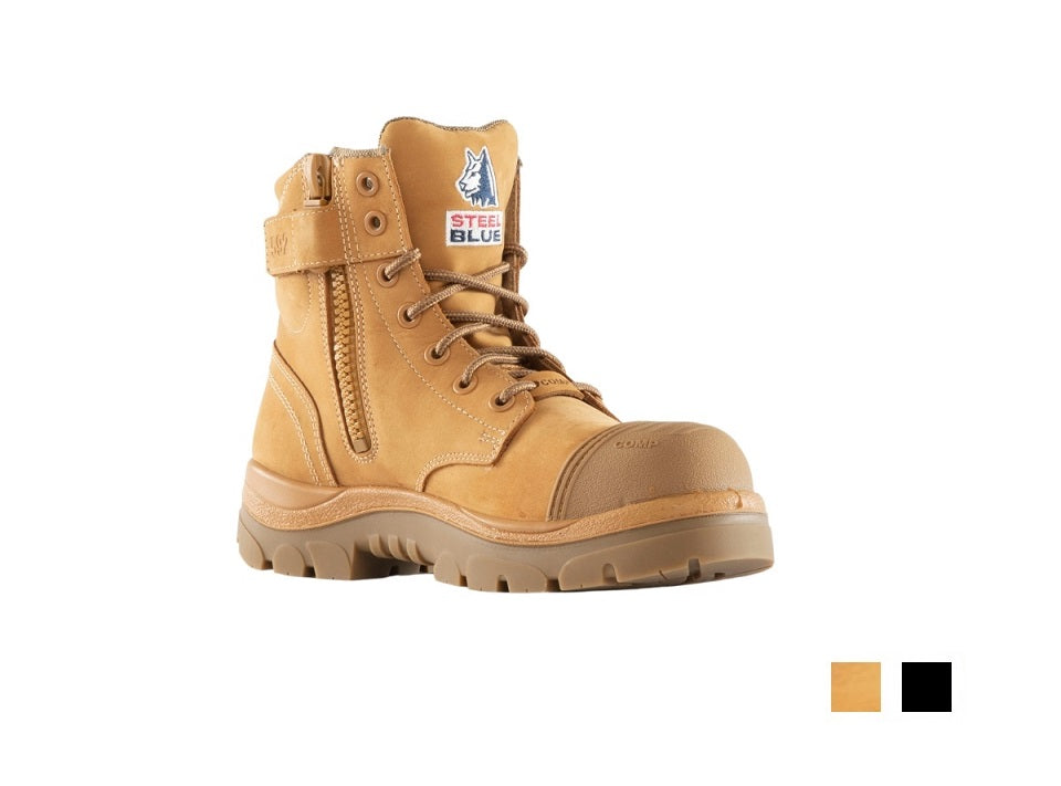 Steel Blue Argyle Zip Side Boot with Scuff Cap and Composite Toe