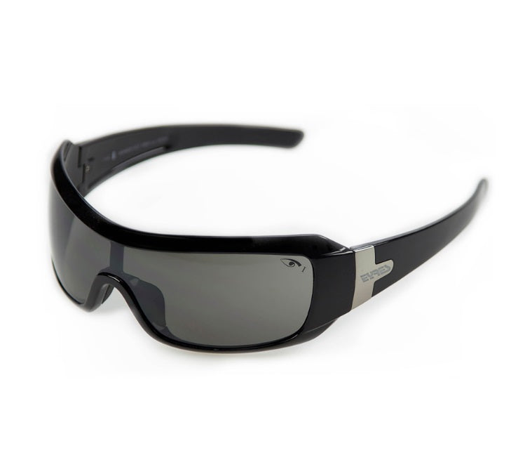 Eyres Daredevil Safety Glasses Sapphire Black Frame & Grey Flash Silver Lens