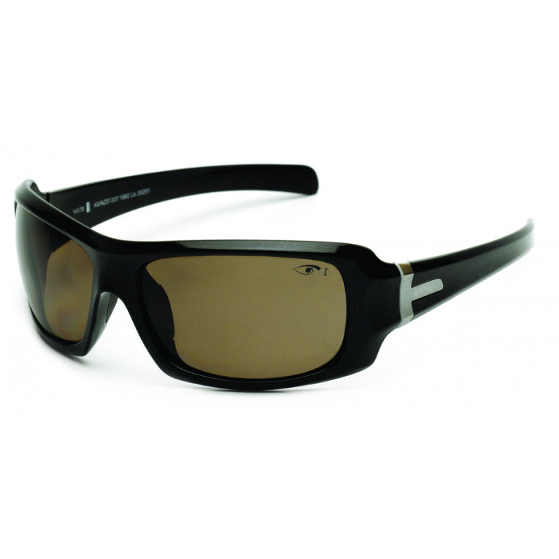 Eyres Hotrod Sapphire Black Frame Polarised Brown Lens