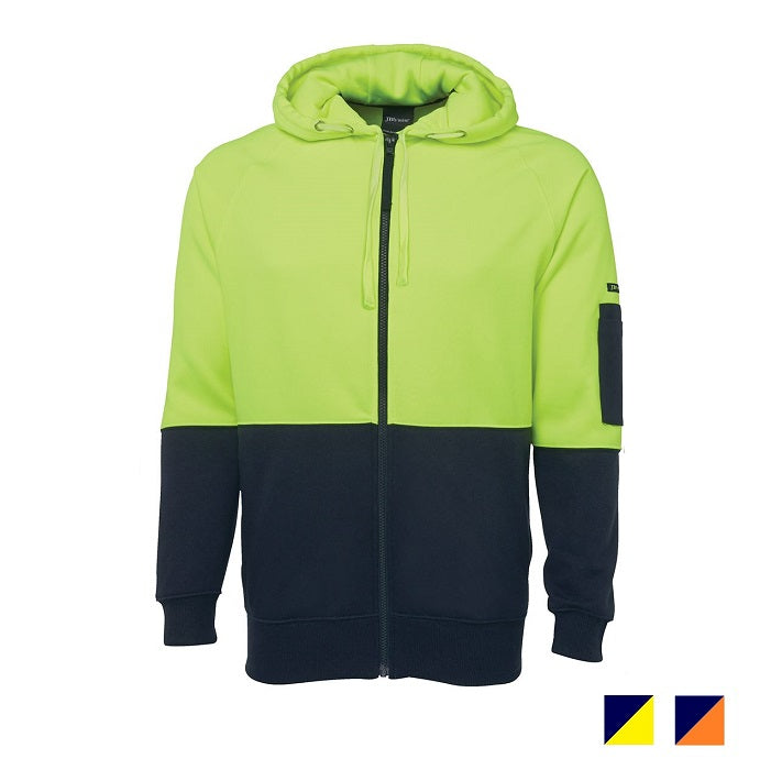 JB's Hi Vis Full Zip Fleecy Hood