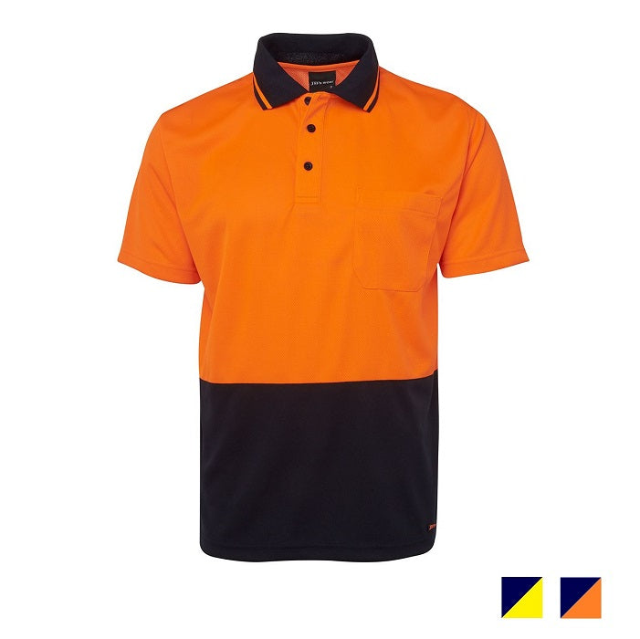 JB's Hi Vis Short Sleeve Non Cuff Traditional Polo