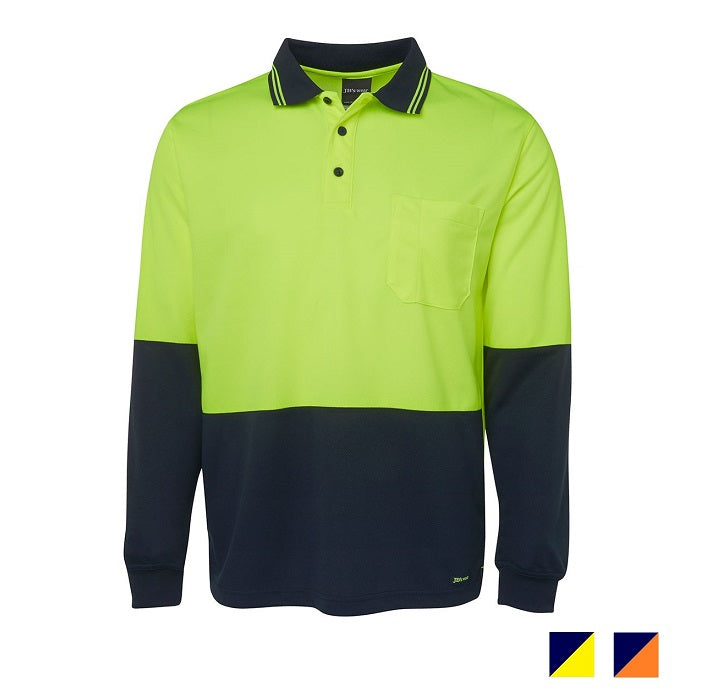 JB's Hi Vis Long Sleeve Traditional Polo