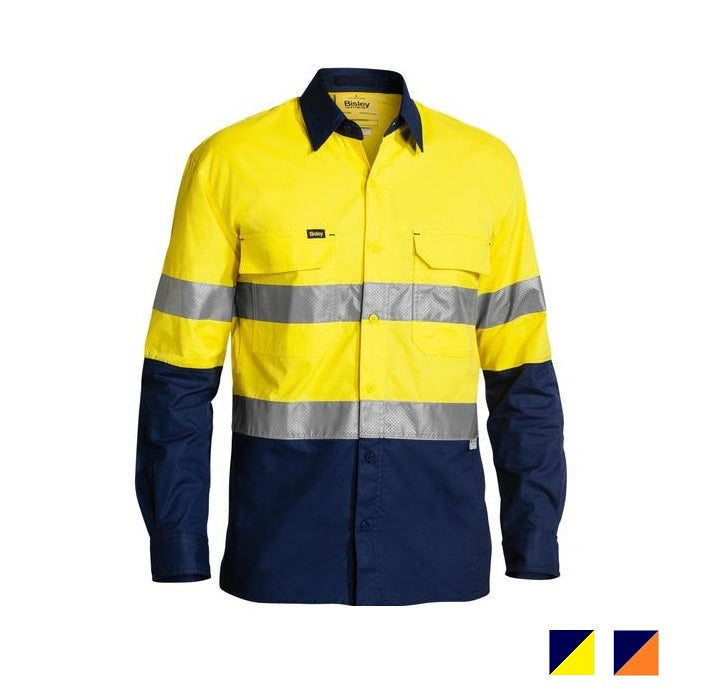 Bisley Ripstop Hi Vis Taped Long Sleeve Shirt