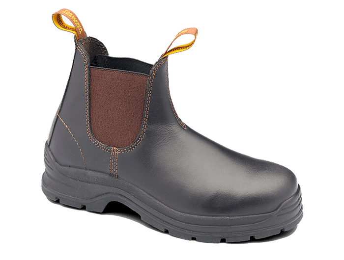 Blundstone Brown Waxy Leather Elastic Sided Safety Boot