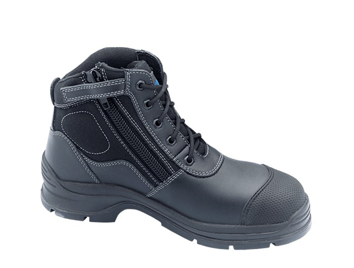 Blundstone Black Lace Up/Zip Side Safety Boot