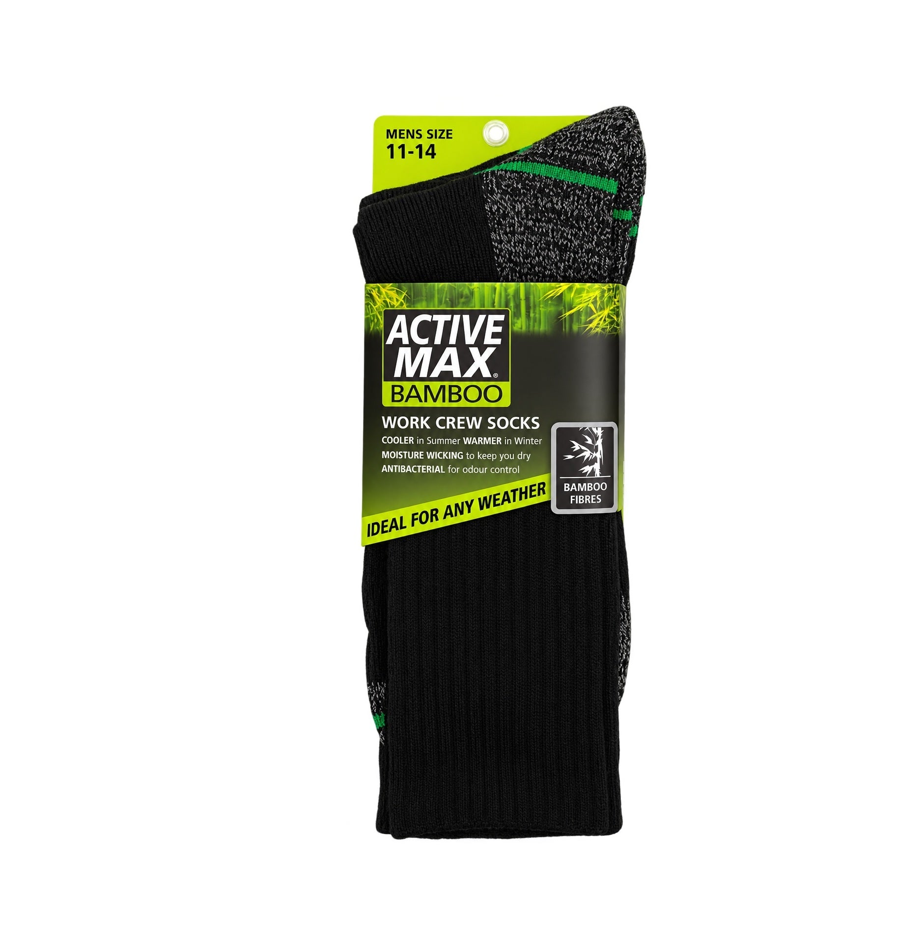 Active Max Bamboo Work Crew Socks 3 Pack