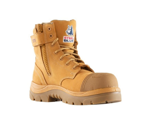 Steel Blue Ladies Argyle Zip Side Scuff Cap Composite Toe Safety Boot