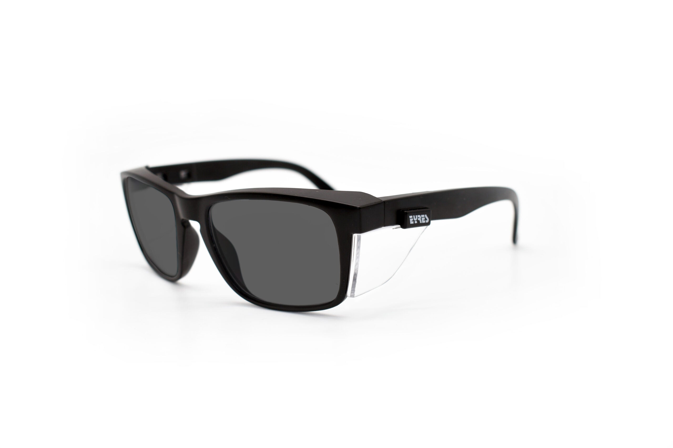 Eyres Stealth Polarised Safety Glasses Matte Black Frame with Grey Lens