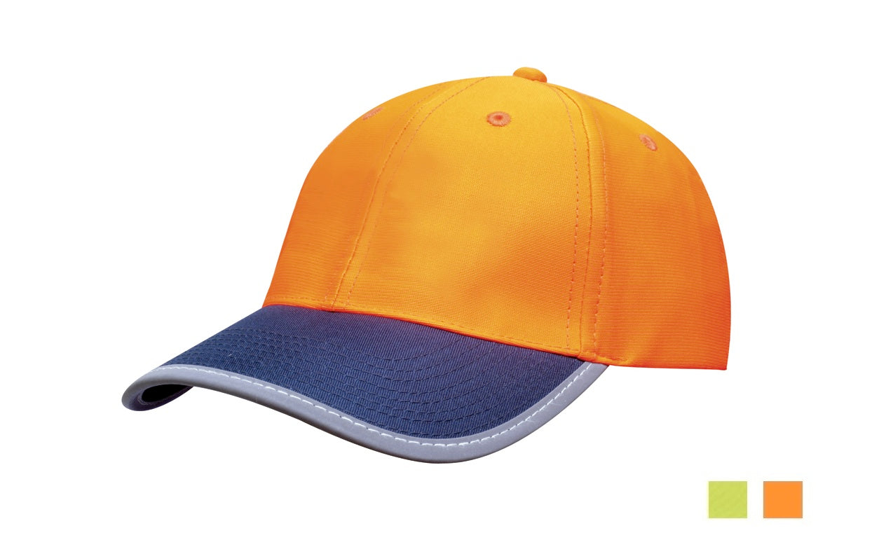 Headwear Professionals Luminescent Safety Cap with Reflective Trim