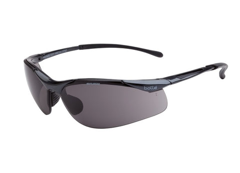 Bollé Contour (Sidewinder) Safety Glasses Gunmetal Frame with Polarized Smoke Lens