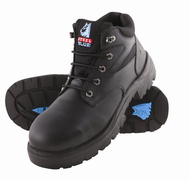 Steel Blue Whyalla Black Leather Lace Up Safety Hiker Boot