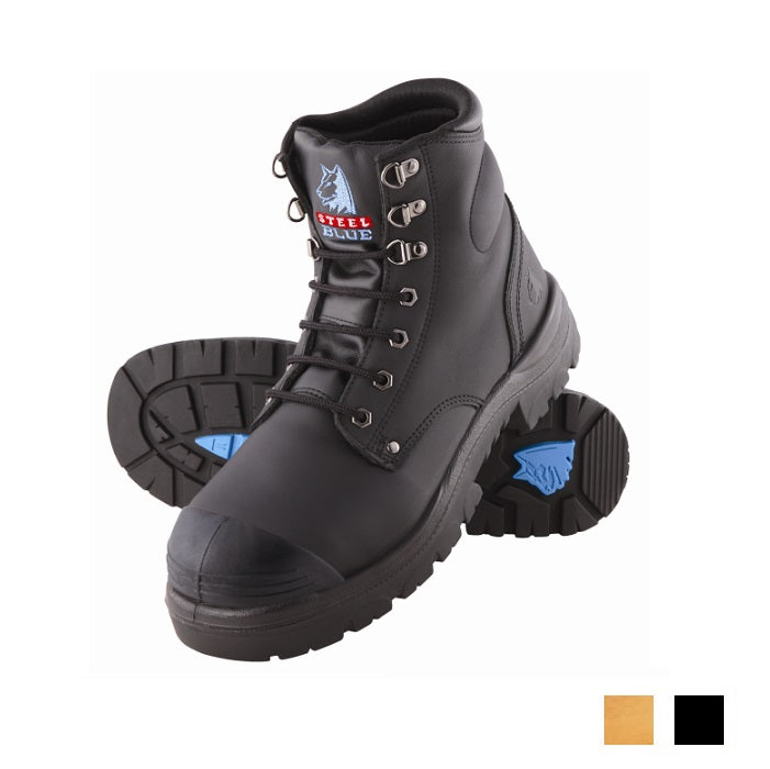 Steel Blue Argyle Lace Up Safety Boot with Bump Cap