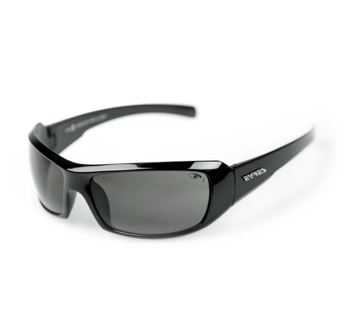Eyres Thunder Safety Glasses Shiny Black Frame & Grey Lens