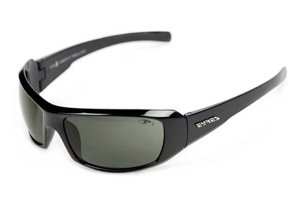 Eyres Thunder Safety Glasses Shiny Black Frame & Polarised Smoke lens