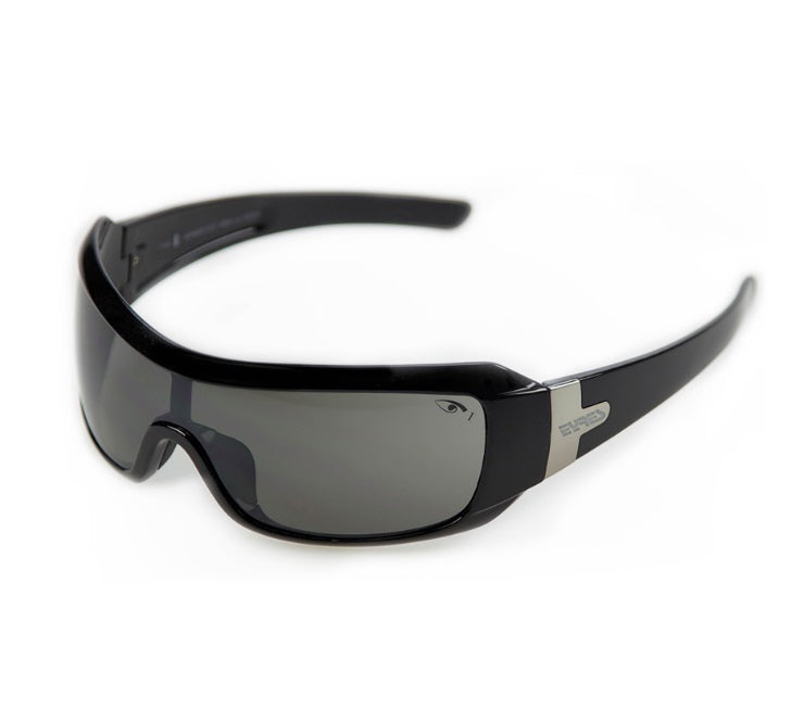Eyres Daredevil Safety Glasses Sapphire Black Frame & Grey Flash Silver Lens