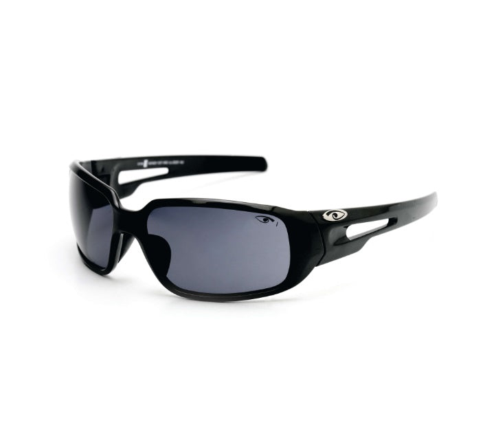 Eyres Chilli Safety Glasses Shiny Black Frame & Grey Lens