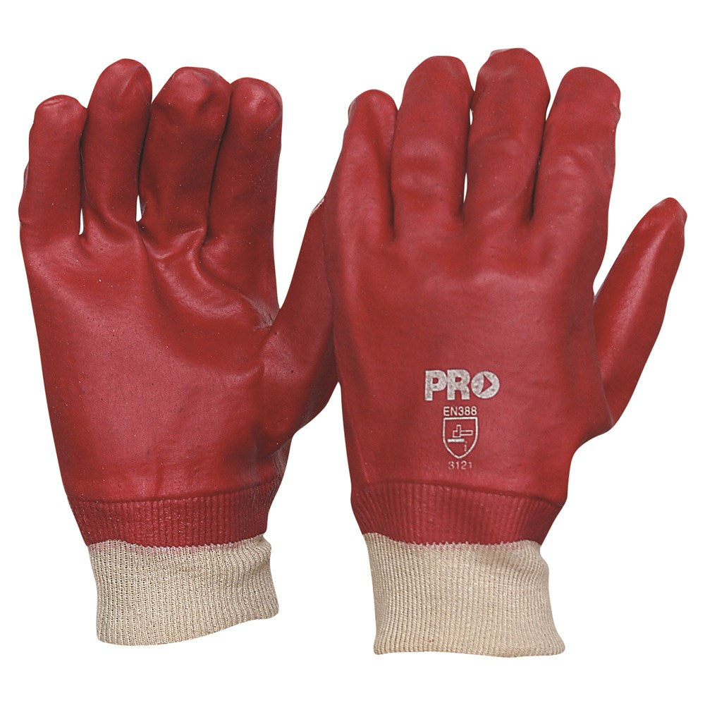 ProChoice Red PVC Knit Wrist Glove